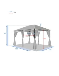 Rideaux Pour Tonnelle Santorini Et Thiria 3x4 M - Ardoise -Extérieur Meubles Magasin rideaux pour tonnelle santorini et thiria 3x4 m ardoise 4