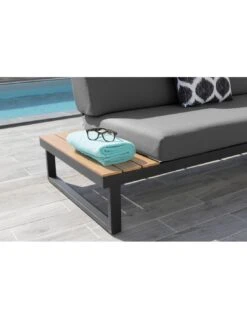 Salon D'angle Staten Avec Tablettes - Graphite / Oak -Extérieur Meubles Magasin salon d angle staten avec tablettes coloris au choix 4