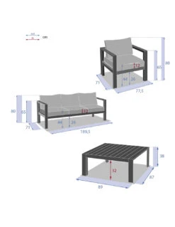 Salon De Jardin 5 Places Evasion - Aluminium Et Coussins Polyester - Tonka -Extérieur Meubles Magasin salon de jardin 5 places evasion aluminium et coussins polyester 16