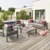 Salon De Jardin 5 Places Evasion - Aluminium Et Coussins Polyester - Tonka