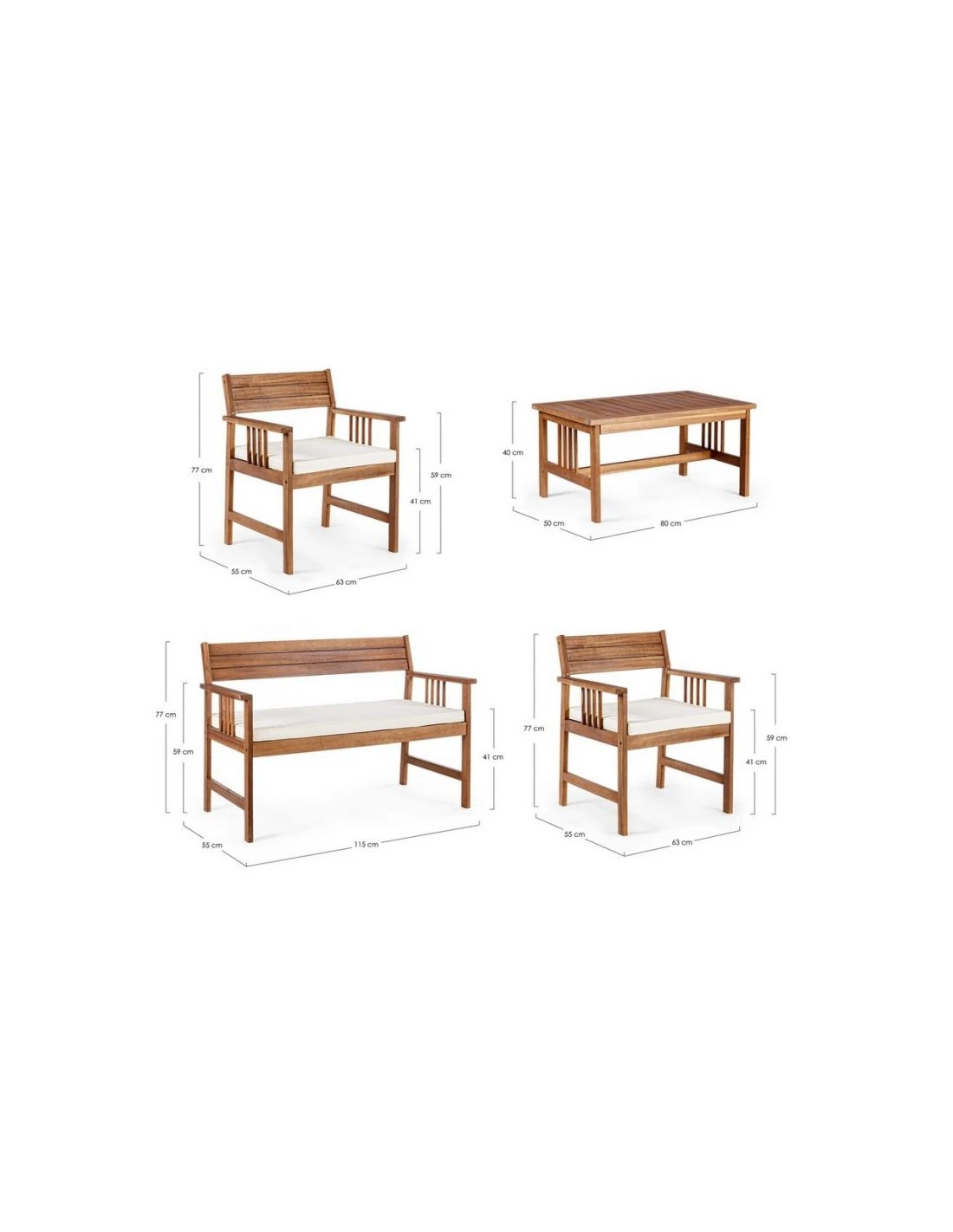 Salon De Jardin Acacia Noemi écru 3 Salon De Jardin Acacia Noemi écru – Image 3