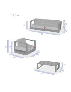 Salon De Jardin Allure 5 Places - Aluminium Graphite - Graphite -Extérieur Meubles Magasin salon de jardin allure 5 places aluminium graphite 1 12