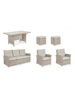 Salon De Jardin Ariel - 7 Places - Résine Synthétique Naturel -Extérieur Meubles Magasin salon de jardin ariel 7 places resine synthetique naturel 3