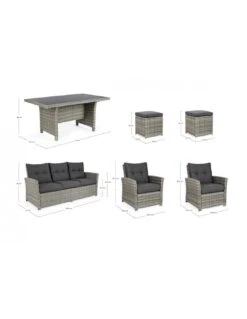 Salon De Jardin Ariel - Résine Tressée Grise - 7 Places -Extérieur Meubles Magasin salon de jardin ariel resine tressee grise 7 places 6