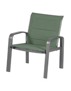 Salon De Jardin ELYN 4 Places - Aluminium Et Texaline - Vert Olive Et Graphite -Extérieur Meubles Magasin salon de jardin elyn 4 places aluminium et texaline vert olive et graphite 3