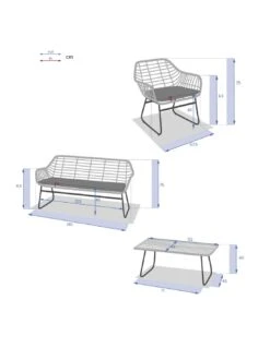 Salon De Jardin Lambada 4 Places - Résine Tressée Sésame -Extérieur Meubles Magasin salon de jardin lambada 4 places resine tressee sesame 1 9