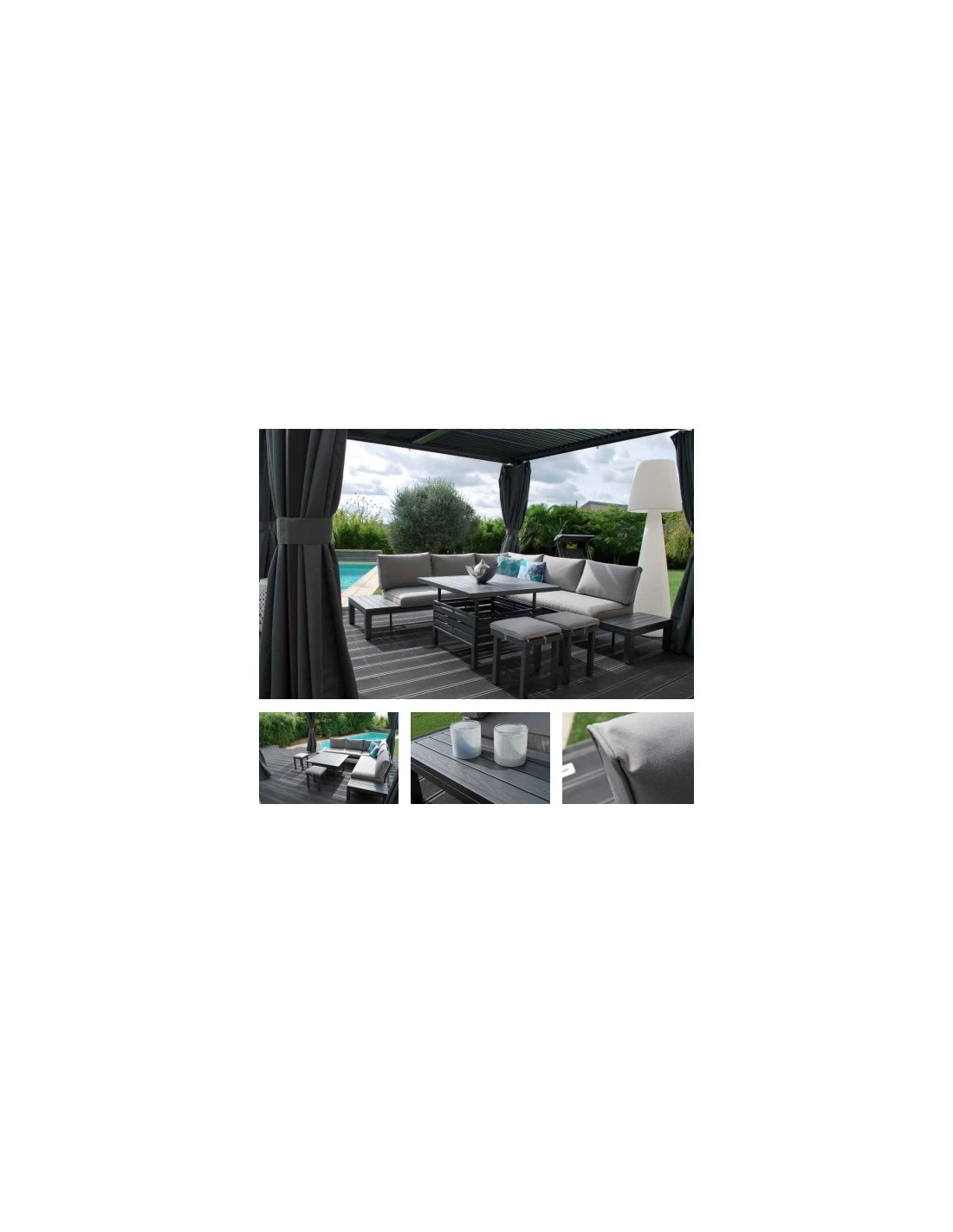 Salon De Jardin Lanza D'angle 7 Personnes - Aluminium - MWH 2 Salon De Jardin Lanza D'angle 7 Personnes - Aluminium - MWH – Image 2