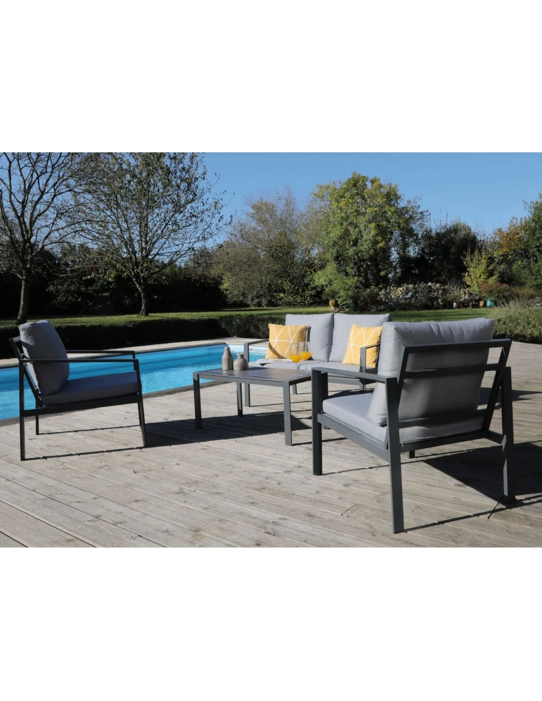 Salon De Jardin Marlo Graphite - 4 Places 2 Salon De Jardin Marlo Graphite - 4 Places – Image 2