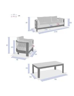 Salon De Jardin Paradize - 5 Places - Aluminium Graphite -Extérieur Meubles Magasin salon de jardin paradize 5 places aluminium graphite 10