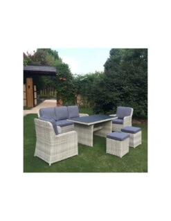 Salon De Jardin Repas Lodrino En Aluminium Et Résine Tressée -Extérieur Meubles Magasin salon de jardin repas lodrino en aluminium et resine tressee 4