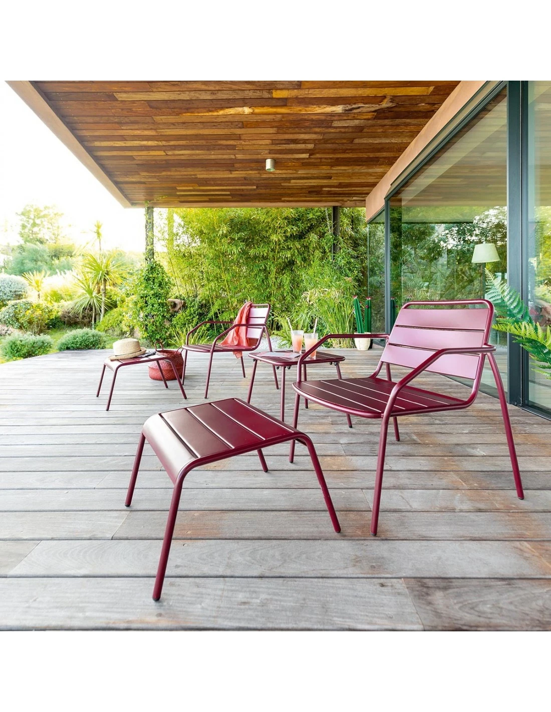 Salon Duo Relax Phuket 2 Places - Acier époxy - Bordeaux 2 Salon Duo Relax Phuket 2 Places - Acier époxy - Bordeaux – Image 2