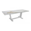 Table Amber Extensible 180/240x100 - Alu/Kedra - Blanc/Praline