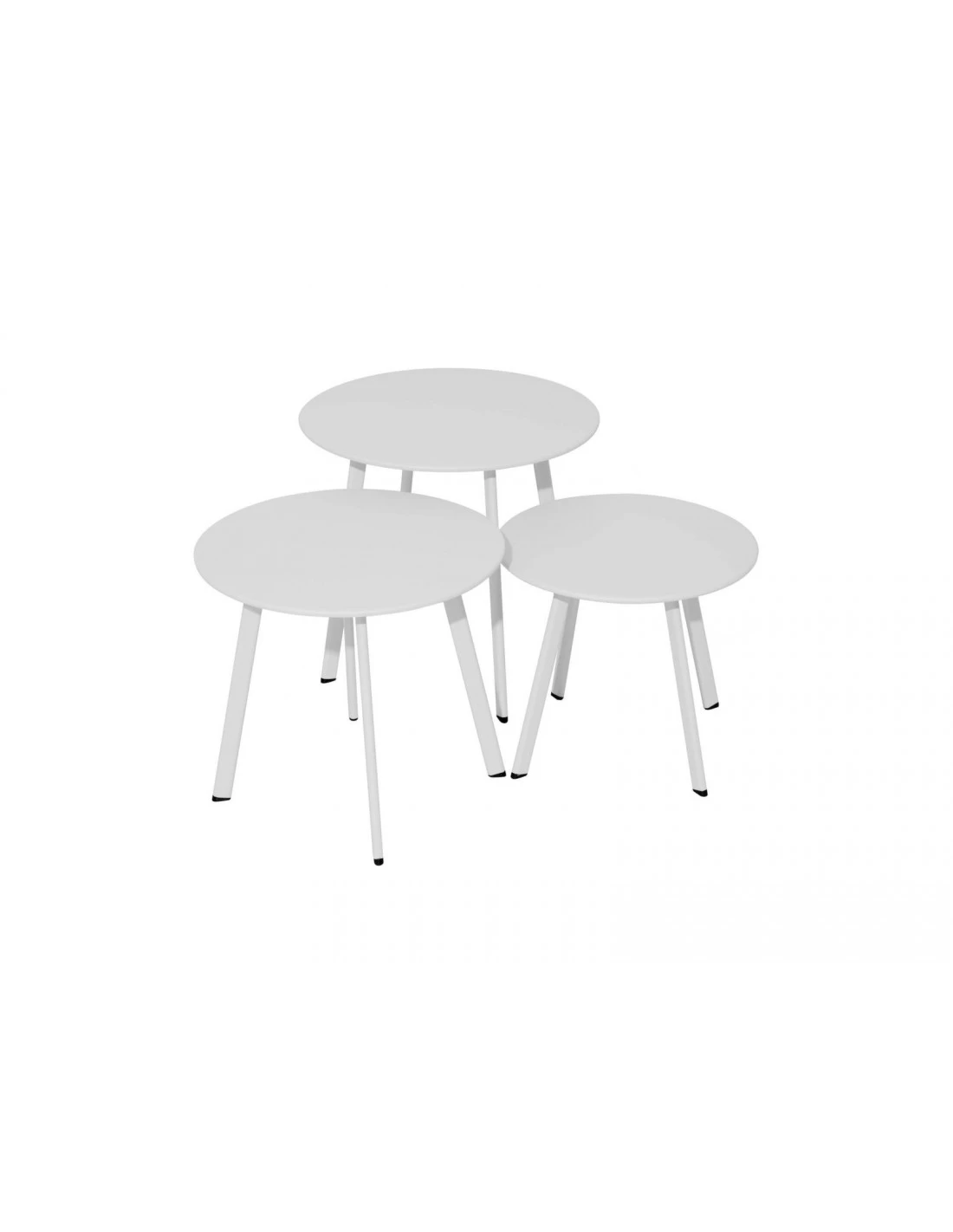 Table Basse D'appoint Massaï Ø40 Cm En Acier époxy - Blanc 1 Table Basse D'appoint Massaï Ø40 Cm En Acier époxy - Blanc