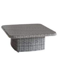 Table Basse Relevable Mooréa Carrée - Aluminium, Résine Tressée Et Verre Trempé - Terre D'ombre -Extérieur Meubles Magasin table basse relevable moorea carree aluminium resine tressee et verre trempe terre d ombre 3