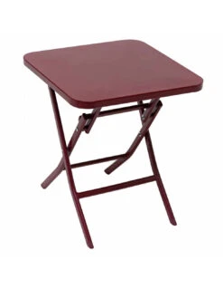 Table D'appoint Greensboro Carrée Pliante - Acier époxy - Bordeaux