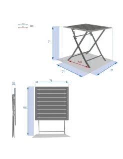 Table De Jardin Azua Pliante Carrée 2 Places - Aluminium - Graphite 13 Table De Jardin Azua Pliante Carrée 2 Places - Aluminium - Graphite -Extérieur Meubles Magasin table de jardin azua pliante carree 2 places aluminium graphite 6