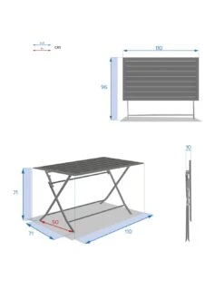 Table De Jardin Azua Pliante Rectangle 4 Places - Aluminium - Gris Smoke Plateau Ect Effet Bois -Extérieur Meubles Magasin table de jardin azua pliante rectangle 4 places aluminium gris smoke plateau ect effet bois 5