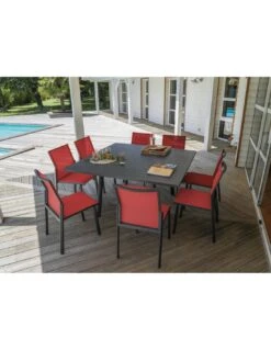 Table De Jardin Barcelona Carrée Extensible L.100/145 X P.145 Cm -Extérieur Meubles Magasin table de jardin barcelona carree extensible l100145 x p145 cm 2