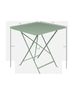 Table De Jardin Bistro 71x71 Cm - Métal Pliante Carrée - Citron Givré -Extérieur Meubles Magasin table de jardin bistro 71x71 cm metal pliante carree 5