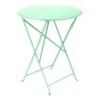 Table De Jardin Bistro D.60 Cm - Métal Ronde Pliante - Vert Opaline
