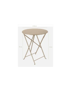 Table De Jardin Bistro D.60 Cm - Métal Ronde Pliante - Ocre Rouge -Extérieur Meubles Magasin table de jardin bistro d60 cm metal ronde pliante 3