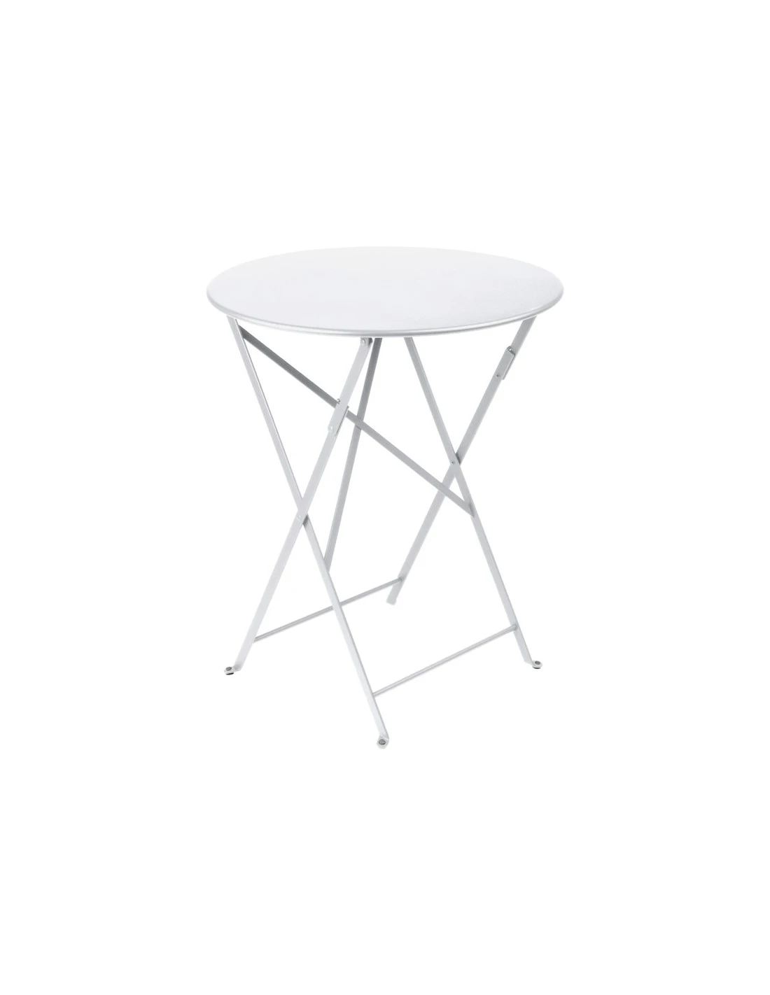 Table De Jardin Bistro D.60 Cm - Métal Ronde Pliante - Blanc Coton 1 Table De Jardin Bistro D.60 Cm - Métal Ronde Pliante - Blanc Coton