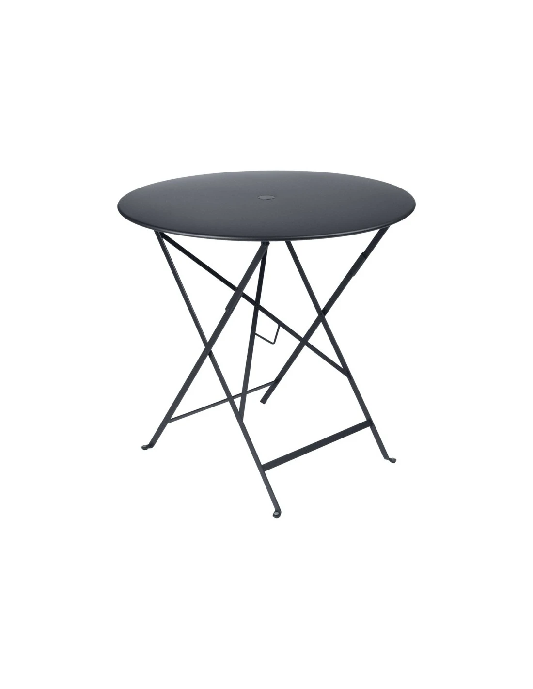 Table De Jardin Bistro D.77 Cm - Ronde Pliante Métal - Carbone 1 Table De Jardin Bistro D.77 Cm - Ronde Pliante Métal - Carbone