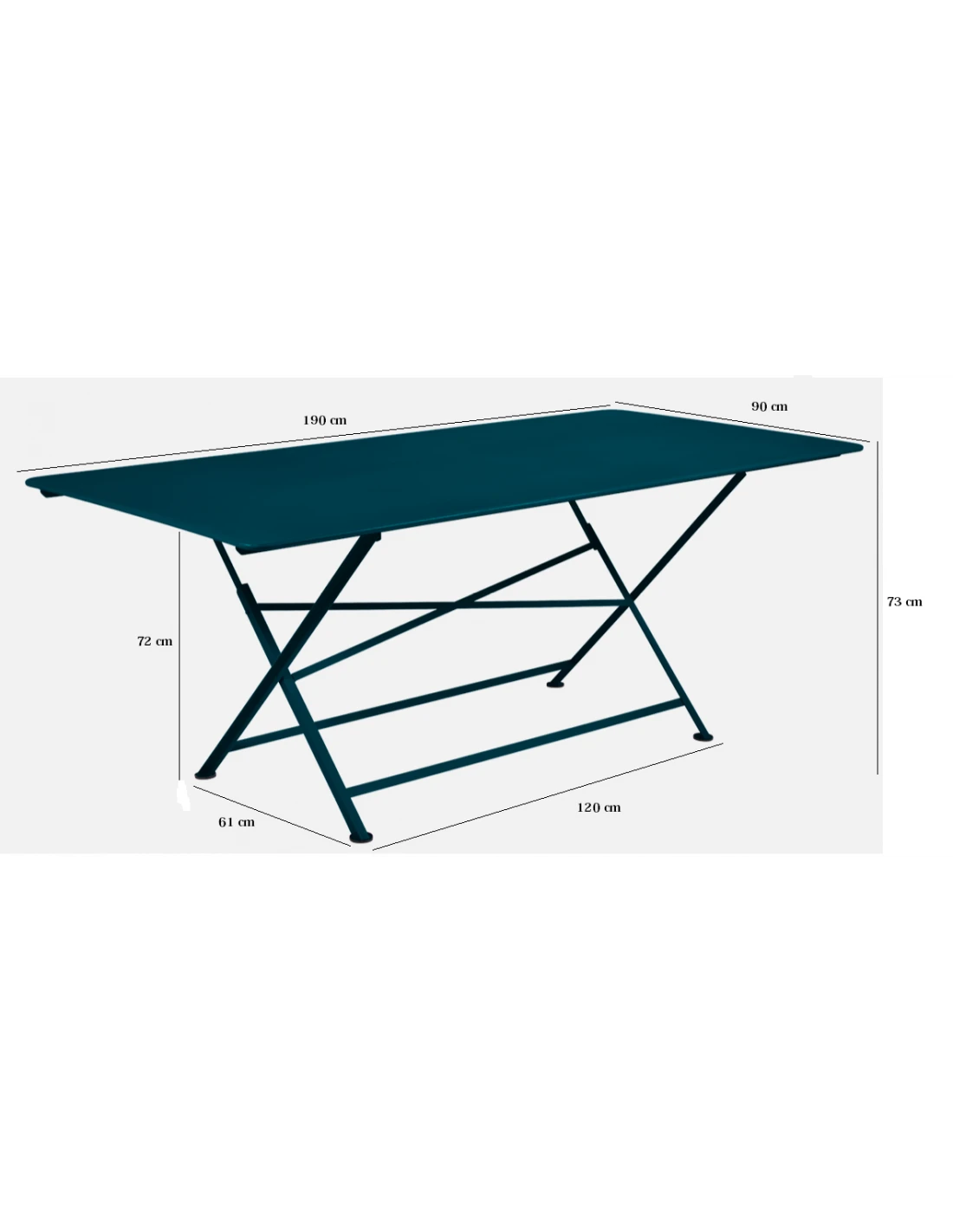 Table De Jardin Cargo 190x90 Cm - Métal Rectangle Pliante - Gris Argile 3 Table De Jardin Cargo 190x90 Cm - Métal Rectangle Pliante - Gris Argile – Image 3
