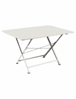 Table De Jardin Cargo 190x90 Cm - Métal Rectangle Pliante - Gris Argile