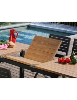 Table De Jardin COME 160/240 X 100 Cm -- Graphite / Oak -Extérieur Meubles Magasin table de jardin come 160240 x 100 cm graphite oak graphite oak 4