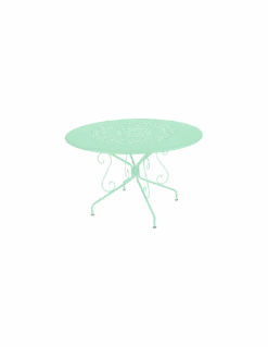 Table De Jardin Montmartre D.117 Cm - Métal Ronde - Vert Opaline