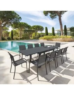 Table De Jardin Piazza Extensible 10 Places - Aluminium Graphite