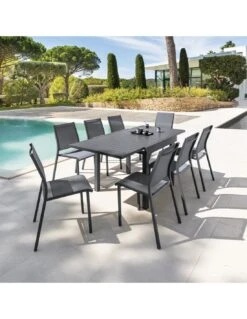 Table De Jardin Piazza Graphite Extensible 8 Places - Aluminium