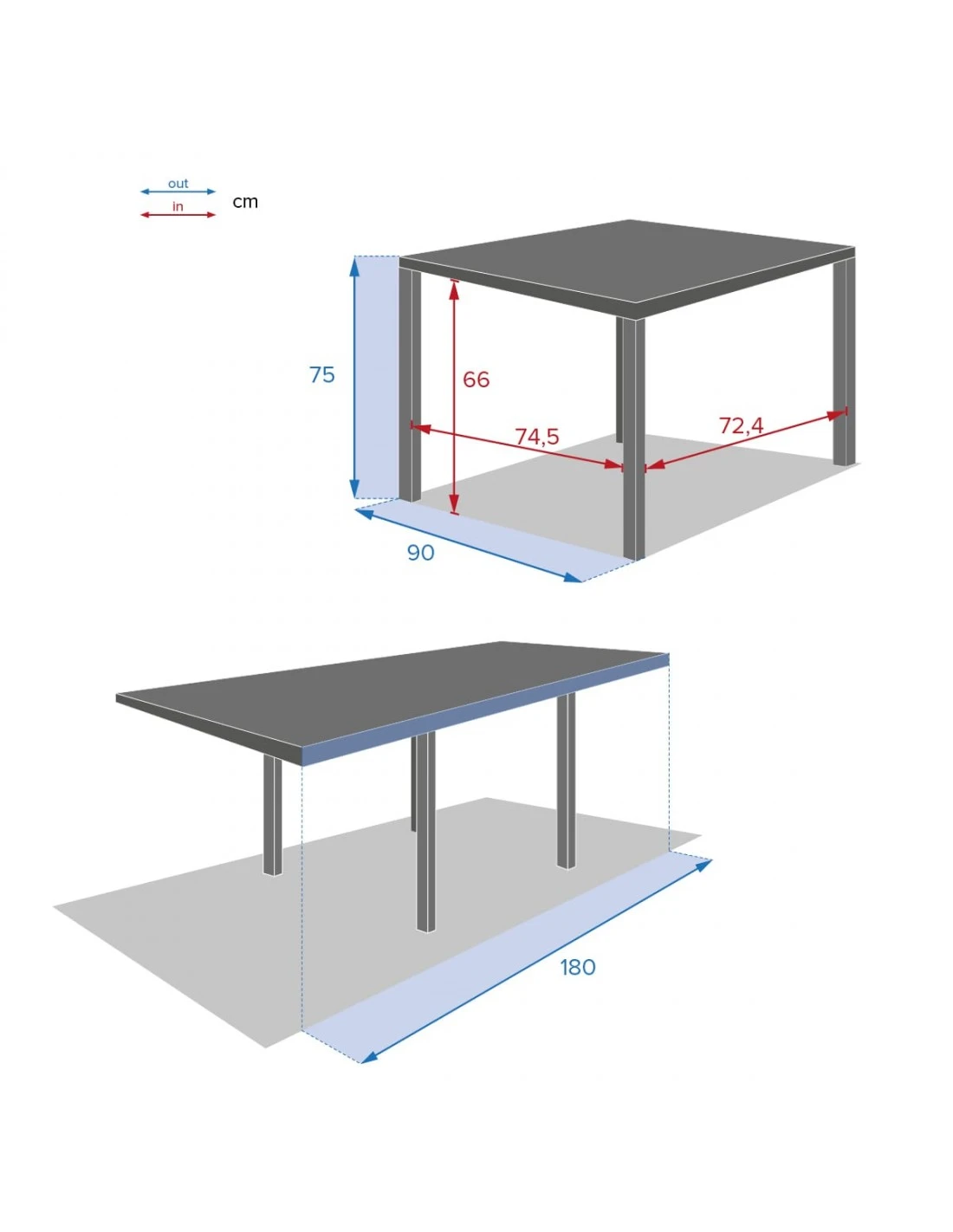 Table De Jardin Piazza Graphite Extensible 8 Places - Aluminium 6 Table De Jardin Piazza Graphite Extensible 8 Places - Aluminium – Image 6