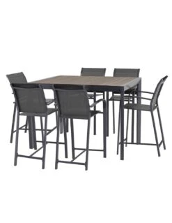 Table Haute Evasion Extensible 8 Places - Plateau Effet Bois -Extérieur Meubles Magasin table haute evasion extensible 8 places plateau effet bois 3
