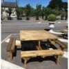 Table Pique-nique 200 X 200 X 75 Cm En Bois Massif Traité