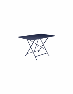 Table Pliante Bistro 117 X 77 Cm - Métal Pliante Rectangle - Bleu Abysse