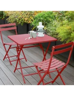 Table Pliante Carrée Greensboro 2 Places - Groseille