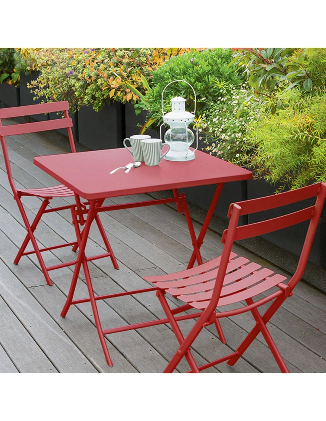 Table Pliante Carrée Greensboro 2 Places - Groseille 1 Table Pliante Carrée Greensboro 2 Places - Groseille