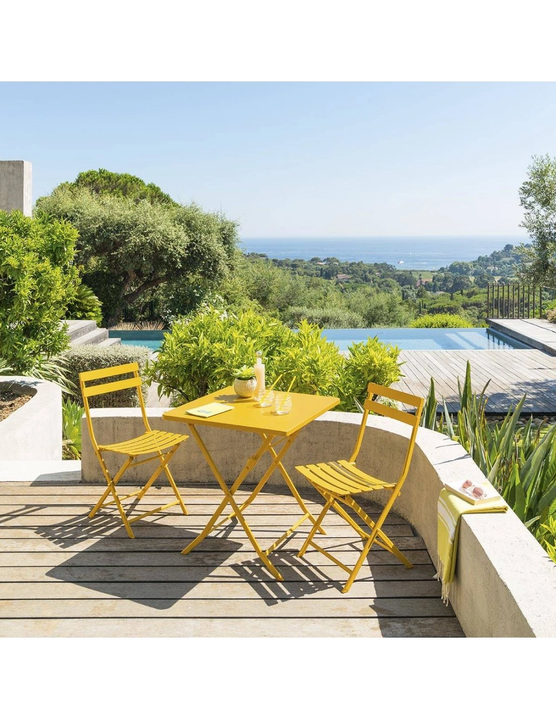 Table Pliante Carrée Greensboro 2 Places - Moutarde 4 Table Pliante Carrée Greensboro 2 Places - Moutarde – Image 4