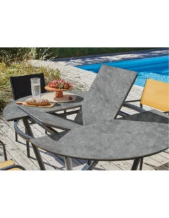 Table Valenza 125/175 X 125 En Aluminium / SPC - Graphite / Gris -Extérieur Meubles Magasin table valenza 125175 x 125 en aluminium spc graphite gris 1 2