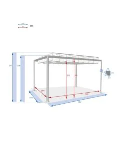 Tonnelle Belize 3 X 3.8 M - Aluminium Graphite Et Polycarbonate -Extérieur Meubles Magasin tonnelle belize 3 x 38 m aluminium graphite et polycarbonate 5