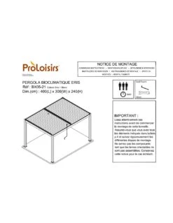 Tonnelle Bioclimatique Eris Manuel 3x4m En Aluminium Grey Blanc 29 Tonnelle Bioclimatique Eris Manuel 3x4m En Aluminium Grey Blanc -Extérieur Meubles Magasin tonnelle bioclimatique eris 3x4m aluminium grey blanc proloisirs 8