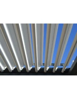 Tonnelle Bioclimatique Eris Motorisé 4x4m En Aluminium Grey Blanc -Extérieur Meubles Magasin tonnelle bioclimatique eris motorise 4x4m en aluminium grey blanc 9