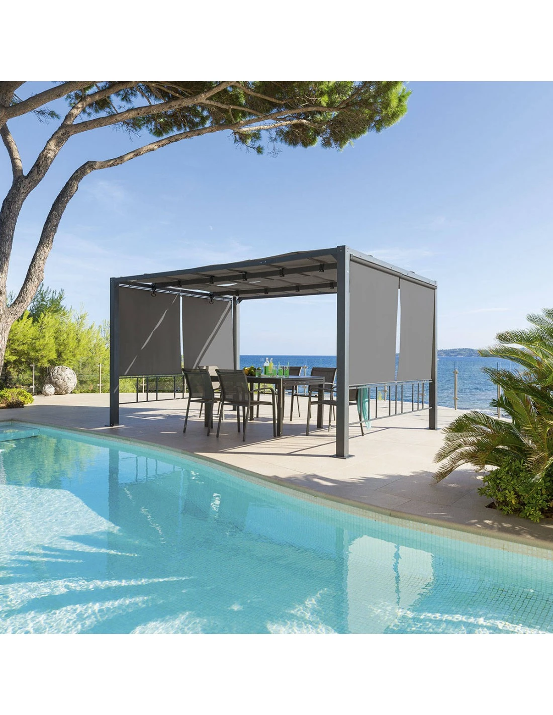 Tonnelle De Jardin MOAI 3x4 M - Avec 4 Panneaux Latéraux 1 Tonnelle De Jardin MOAI 3x4 M - Avec 4 Panneaux Latéraux