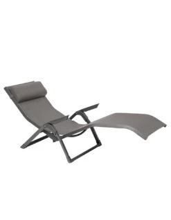 Transat Basculant Decima - Aluminium Et Texaline - Noisette / Praline -Extérieur Meubles Magasin transat basculant decima aluminium et texaline noisette praline 2