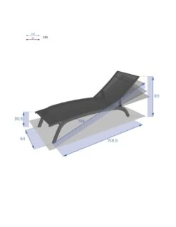Transat Bonao 4 Positions - Aluminium Et Texaline - Graphite / Bordeaux -Extérieur Meubles Magasin transat bonao 4 positions aluminium et texaline graphite bordeaux 6
