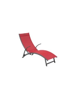 Transat Pliant Samba - 4 Positions - Aluminium Anodisé - Graphite / Grenade -Extérieur Meubles Magasin transat pliant samba 4 positions aluminium anodise graphite grenade 4